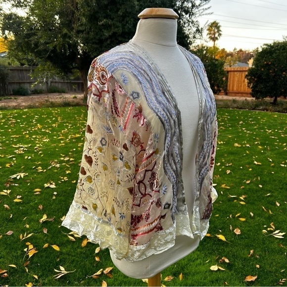 Anthropologie Sheer Paisley Patchwork Kimono - Picture 9 of 13